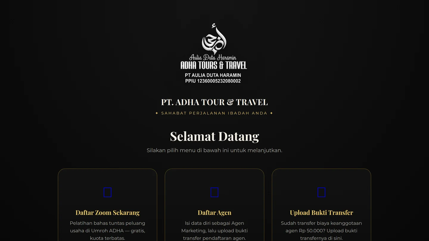 Halaman utama ADHA Indonesia