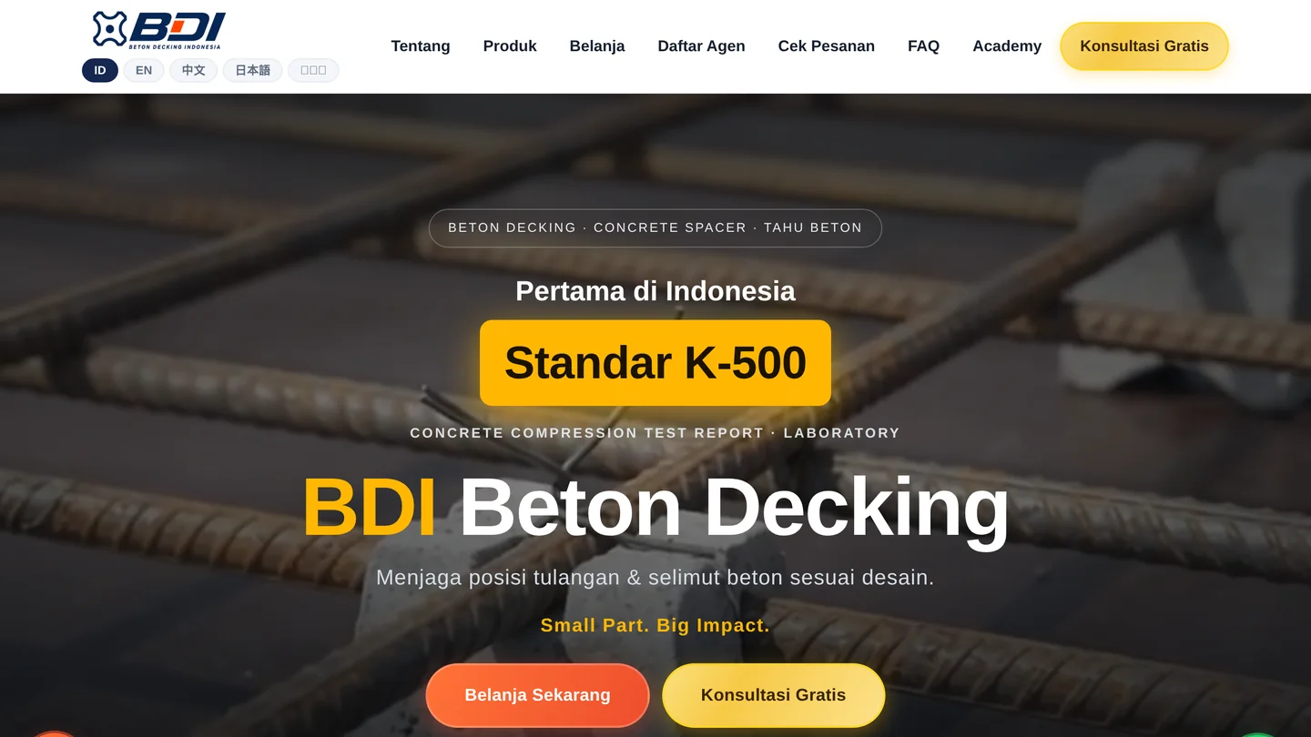 Halaman utama BDI Beton Decking